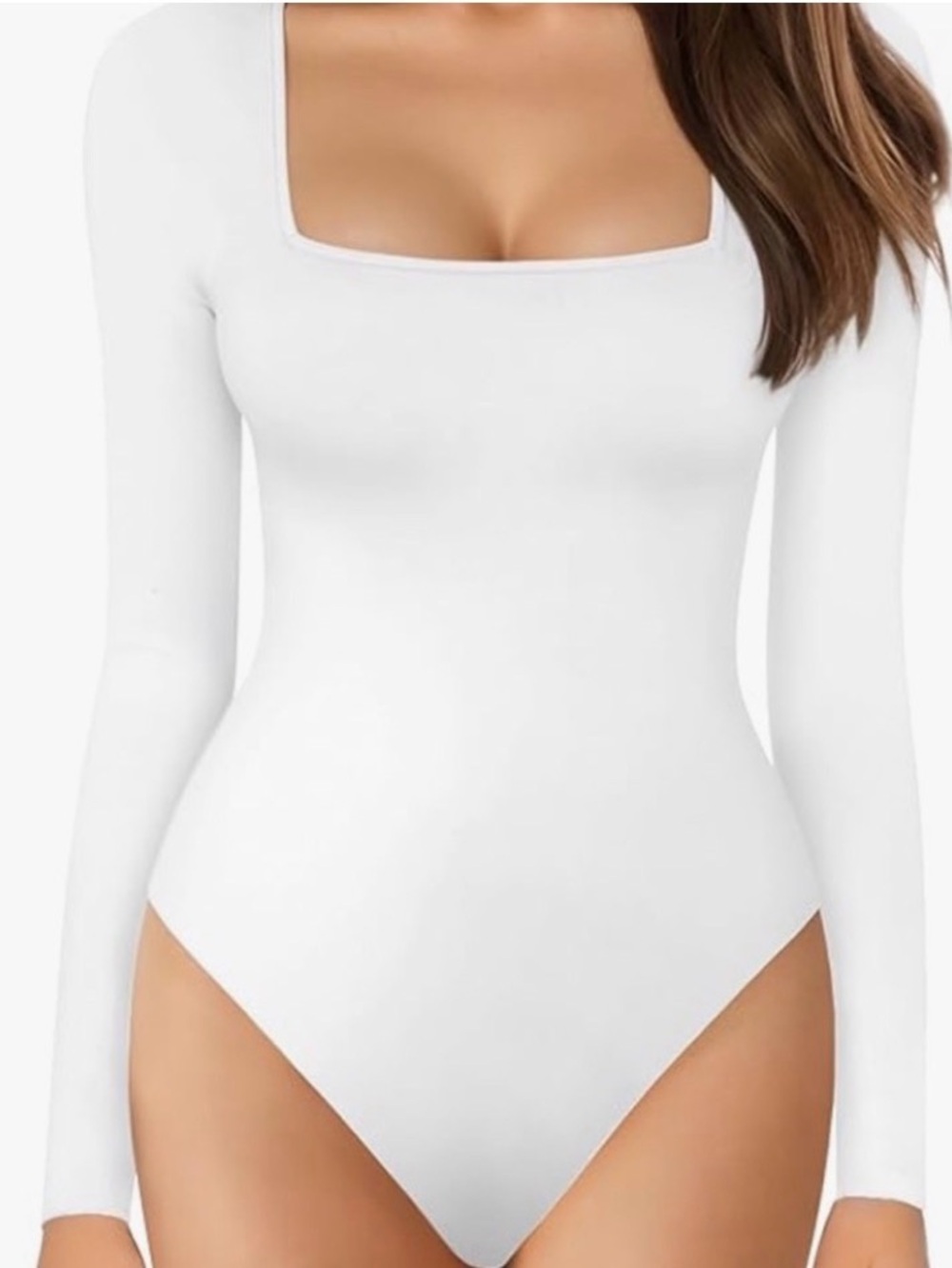 2/$13-Bodysuit Puff Sleeve Square Neck Long Sleeve